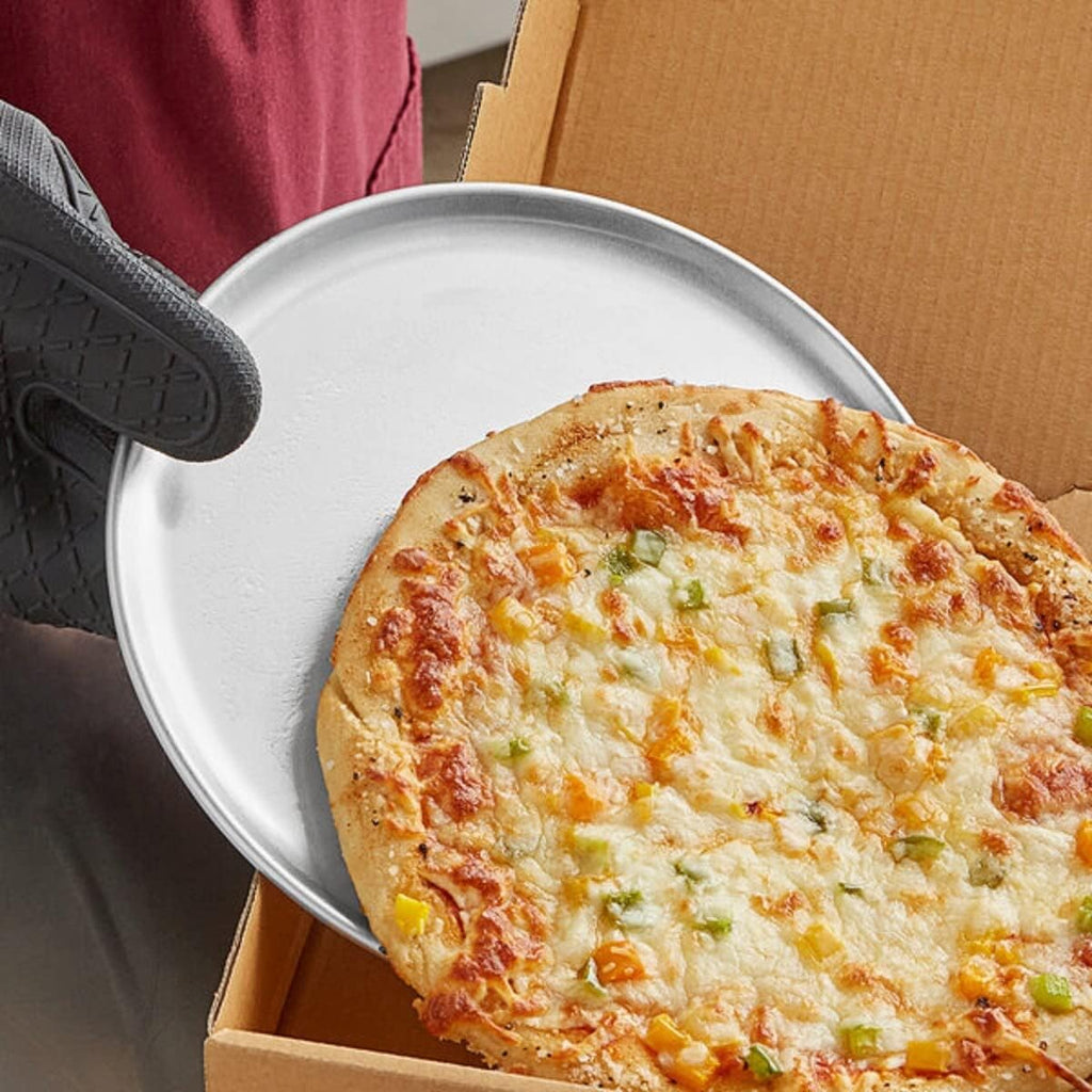 TrueCraftware- Set of 6 Aluminum 10” Pizza Tray Pan Coupe Style - Bakeware Round Pizza Pan Pizza Tray Baking Tray Round Baking Tray for Home Kitchen Pizzeria & Restaurants