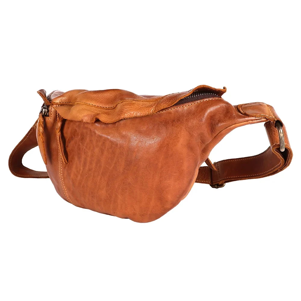 NM Never Mind Nmbgm149B Fanny Pack Vintage Handmade Genuine Cowhide Leather Women Bag Western Handbag Purse