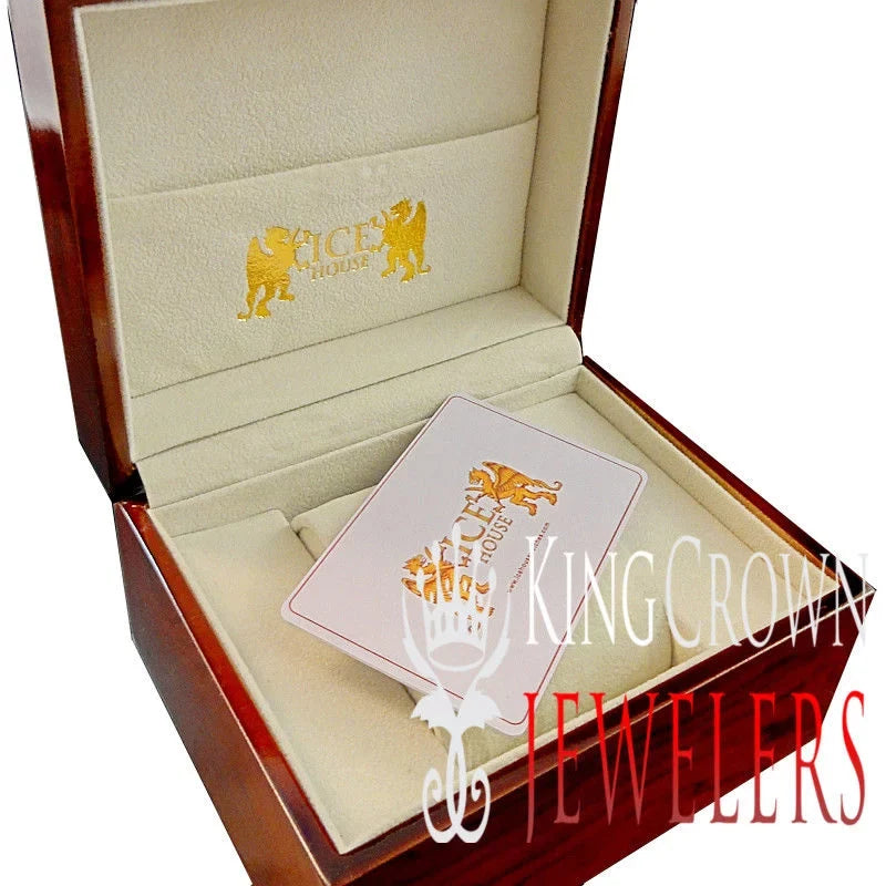 Men's Real Diamond Khronos Watch 14k Rose Gold Tone Big Face Flower Bezel Full Iced Out Band W/Date