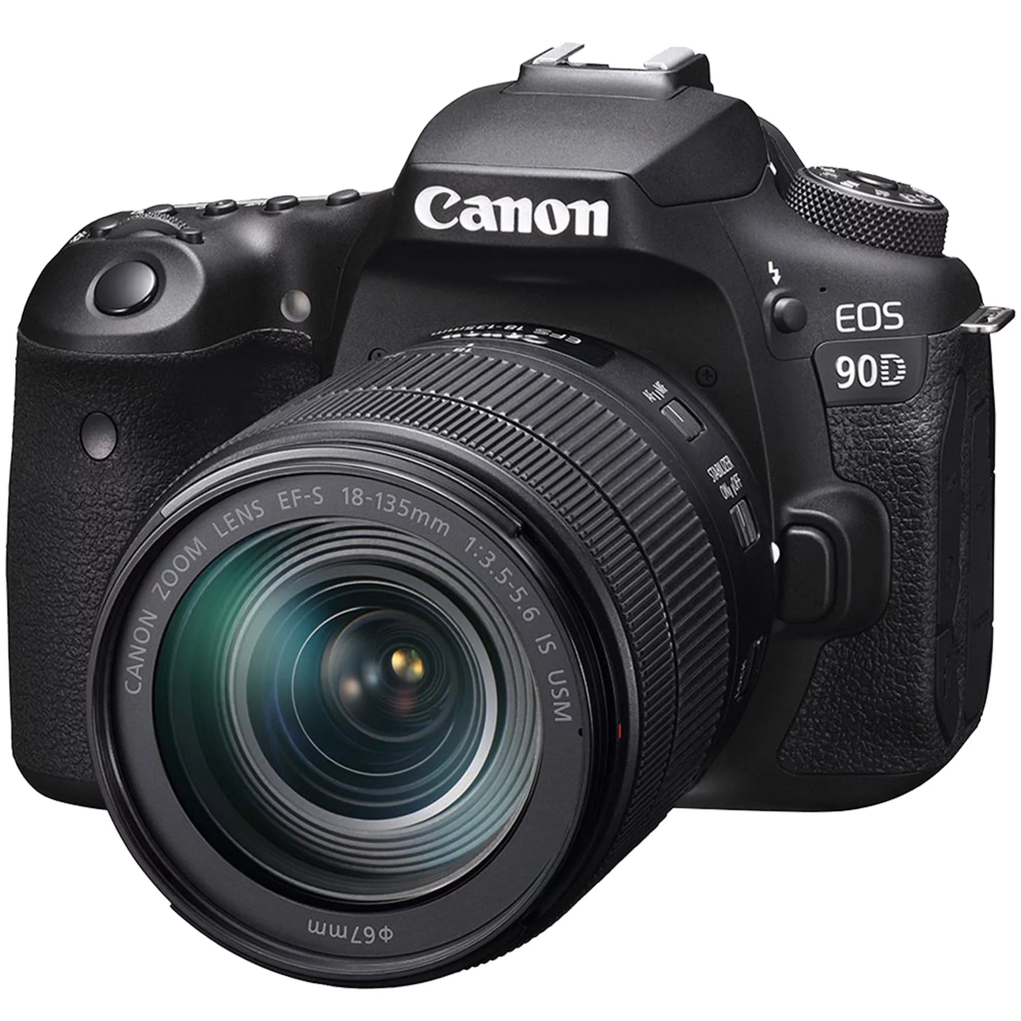 Canon EOS 90D DSLR Camera with 18-135mm IS USM Lens + SanDisk 64GB Card + Case + Wideangle + Tripod + ZeeTech Accessory Bundle