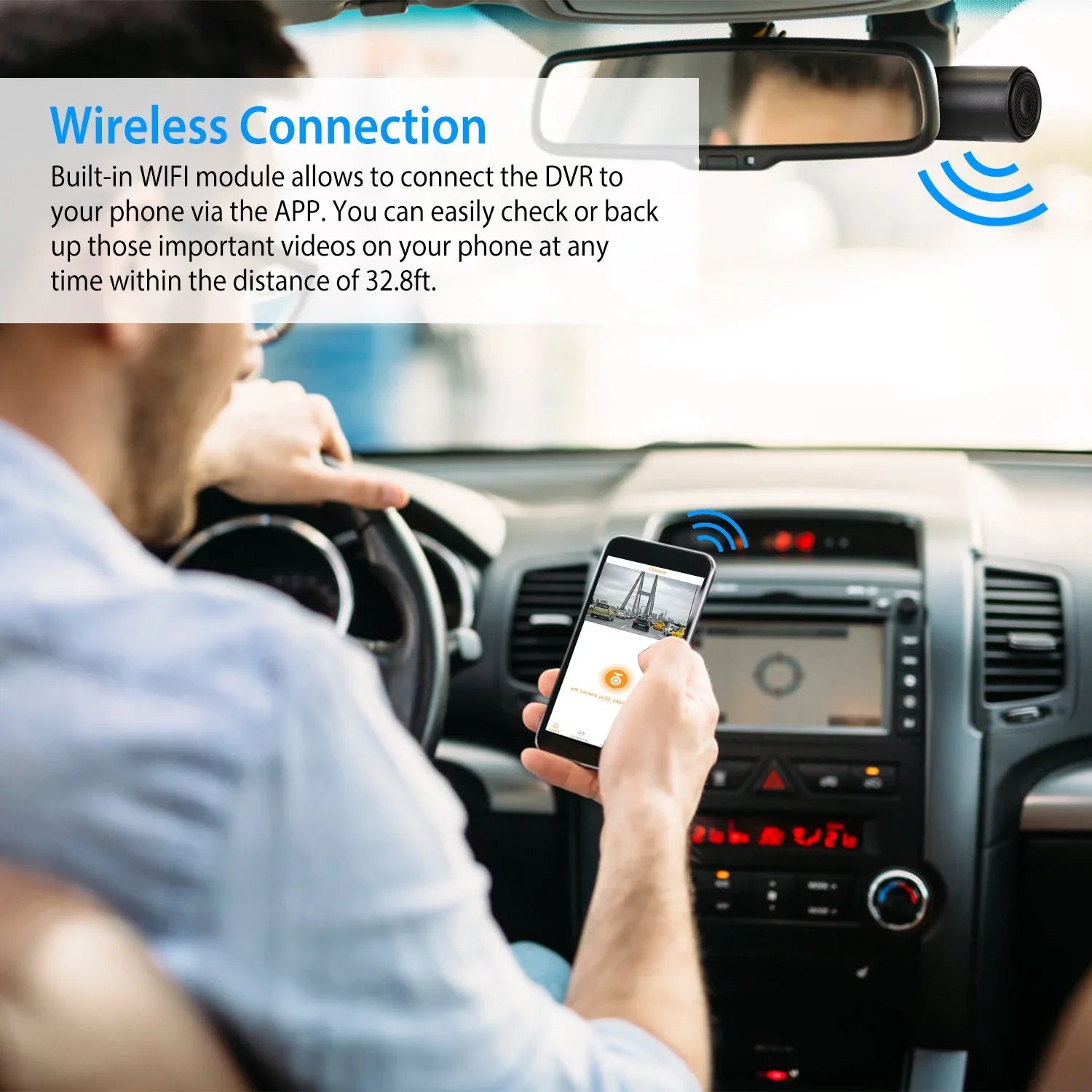 iNova 1080P Dash Cam Car Camera Recorder 170°HD Looping Recording G-sensor App Wifi Car DVR