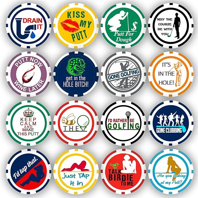 DA VINCI Golf Ball Marker Poker Chip Collection, 11.5 Gram Chips