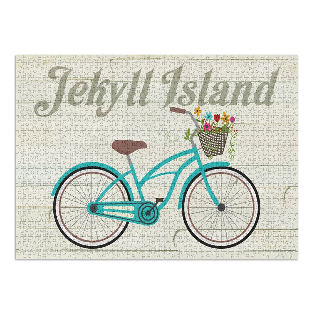Jekyll Island, Georgia, Beach Cruiser and Basket (1000 Piece Puzzle, Size 19x27, Challenging Jigsaw Puzzle for Adults and Family, Made in USA)