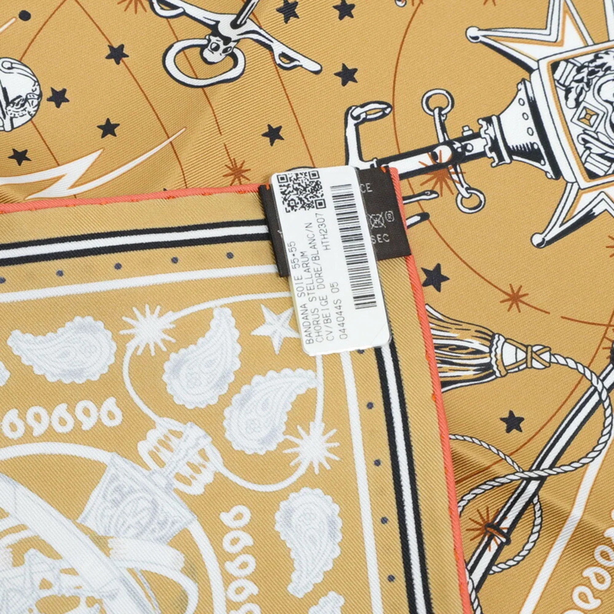 Pre-Owned Hermes Carre 55 Bandana CHORUS STELLARUM 100% Silk (Like New)