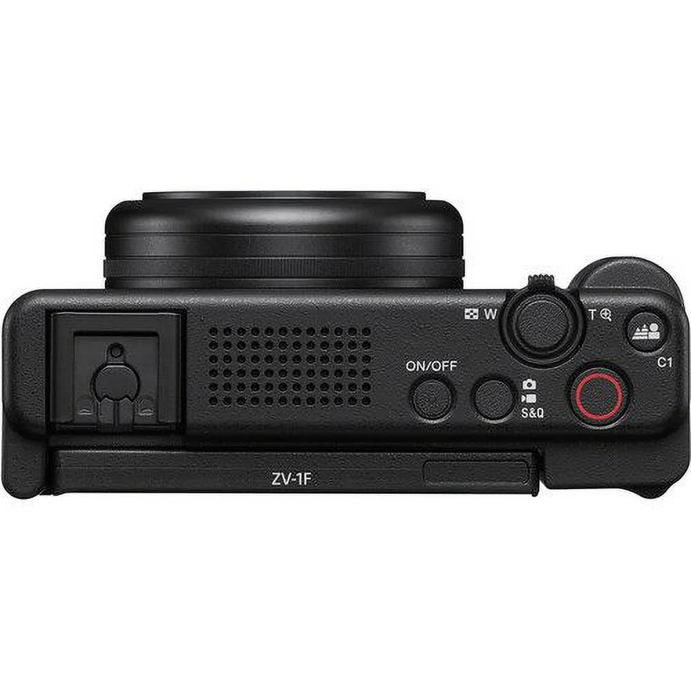 Sony ZV-1F Vlogging Camera (Black) with SanDisk 32GB Memory Card + Tripod + ZeeTech Accessory Bundle