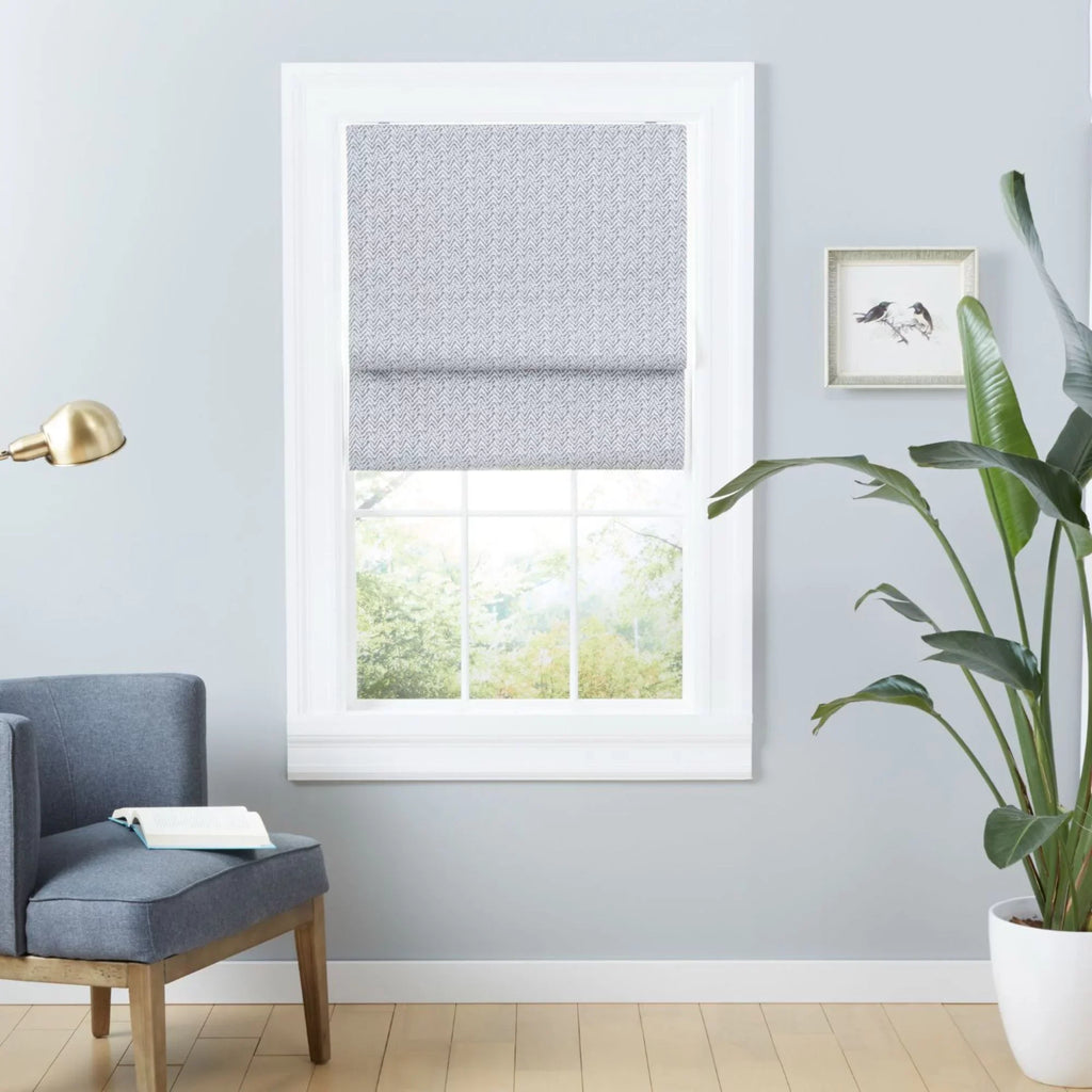 Exclusive Home Esme Total Blackout Roman Shade, 34"x64", Dark Grey