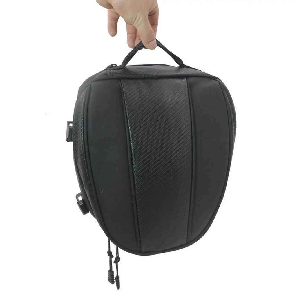 Motorcycle Rear Seat Tail Leather Pack Bag Expandable Luggage Bag PU