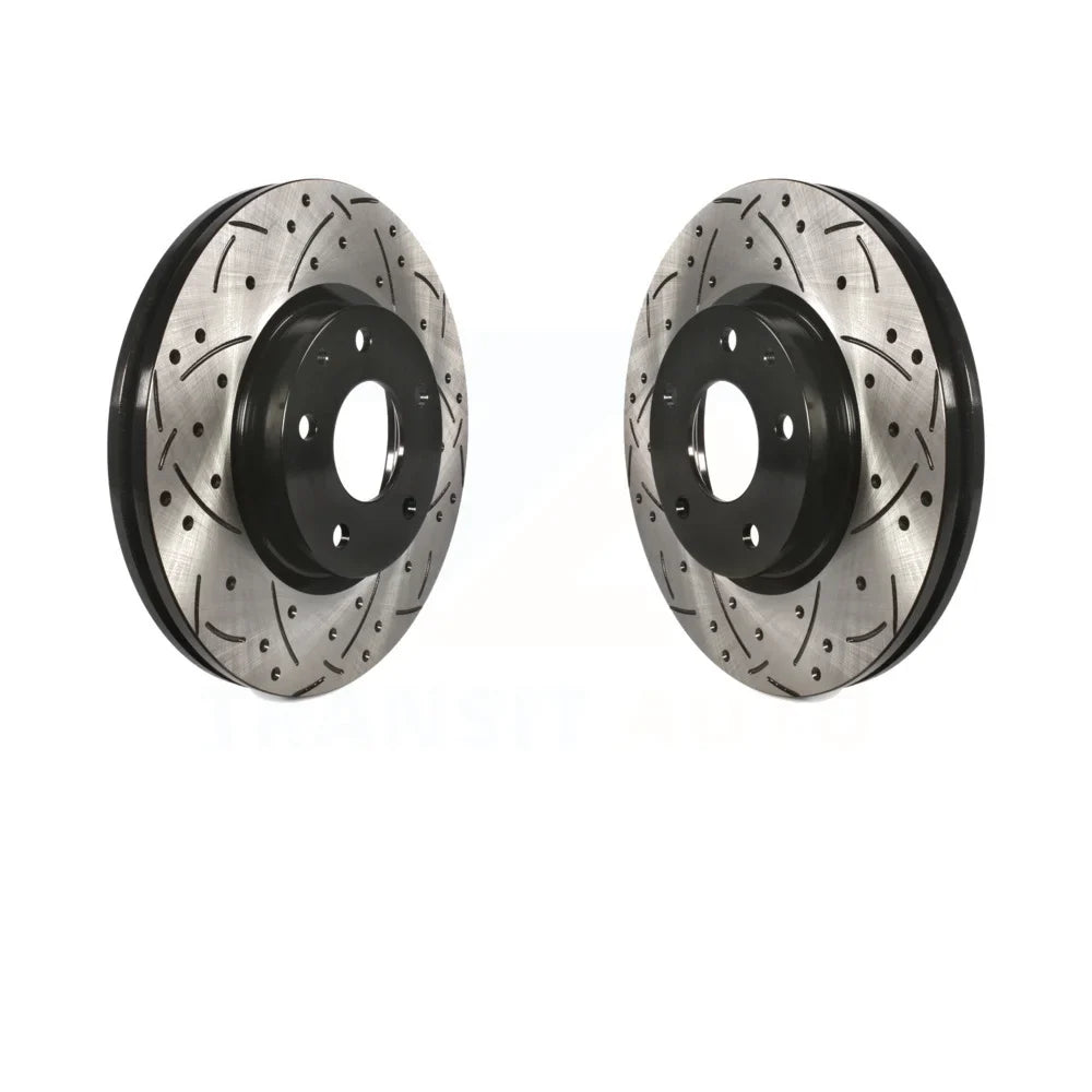 Front Coated Drilled Slotted Disc Brake Rotors Pair For Mazda 6 CX-5 KD-100086