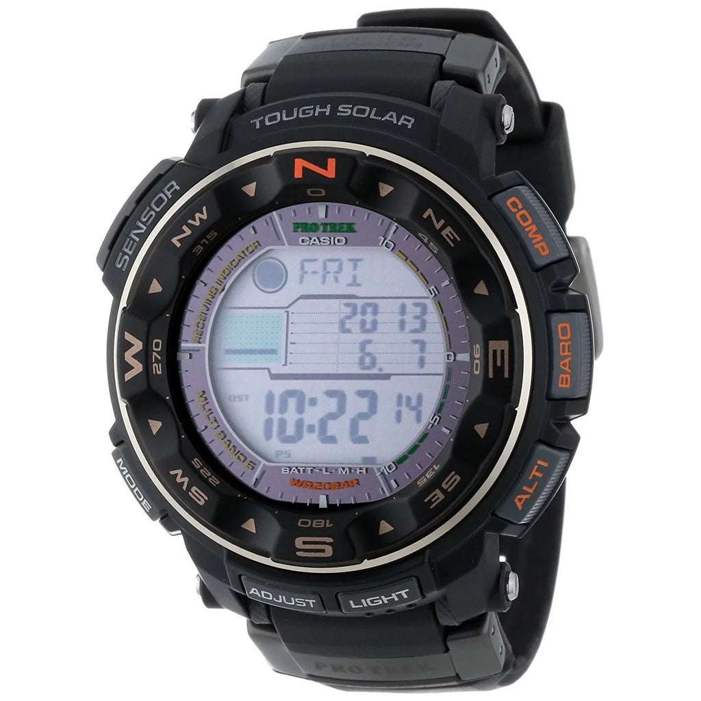 Mens Pro Trek Atomic Solar Digital Dial Black Watch - PRW2500R-1