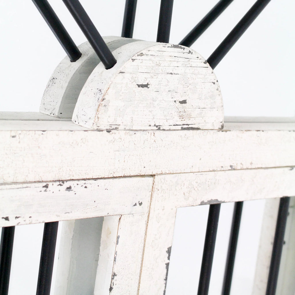 Arched Window Wall Mirror Cottage Chic White 42" x 25" by Aspire