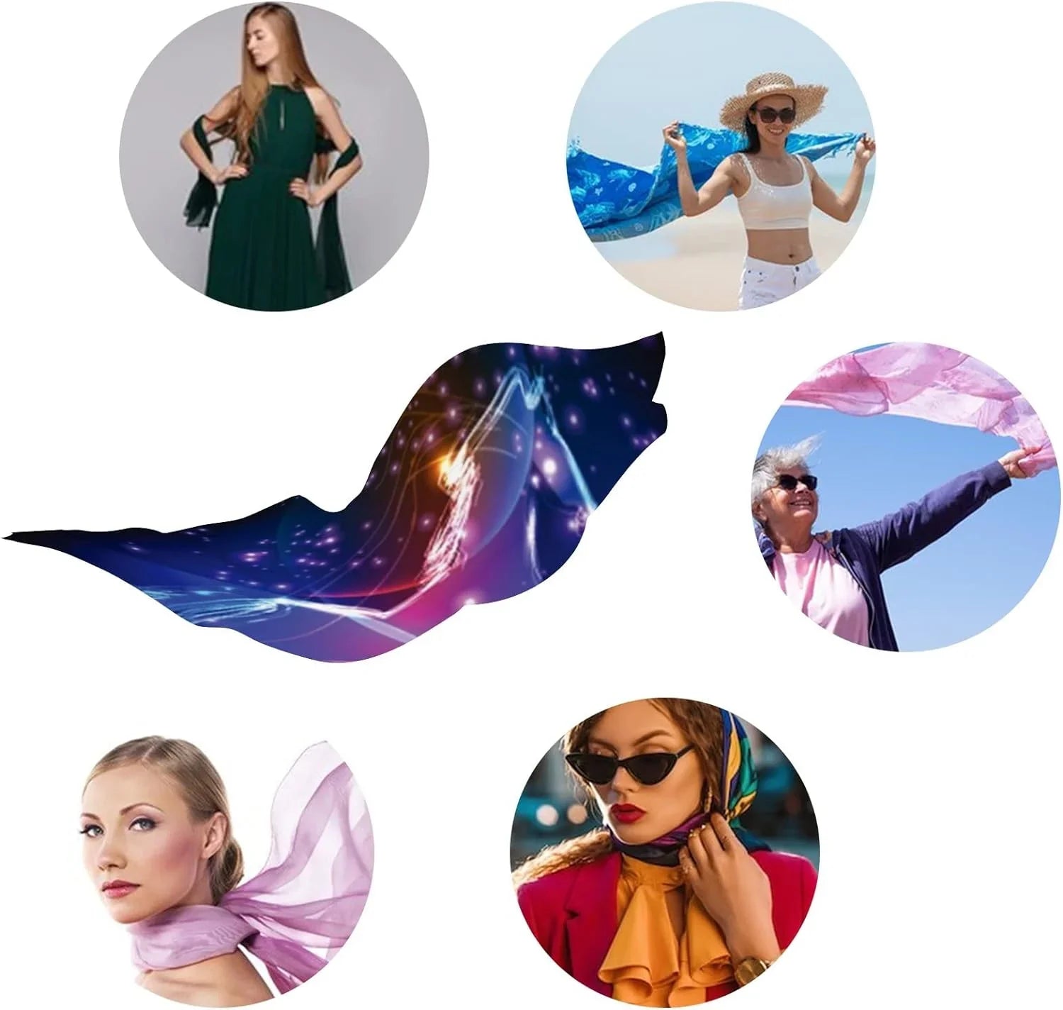 Hyjoy Horse Made Of Light Collection Long Silk Neck Scarf Lightweight Shawl Wrap Scarves for Women Girls