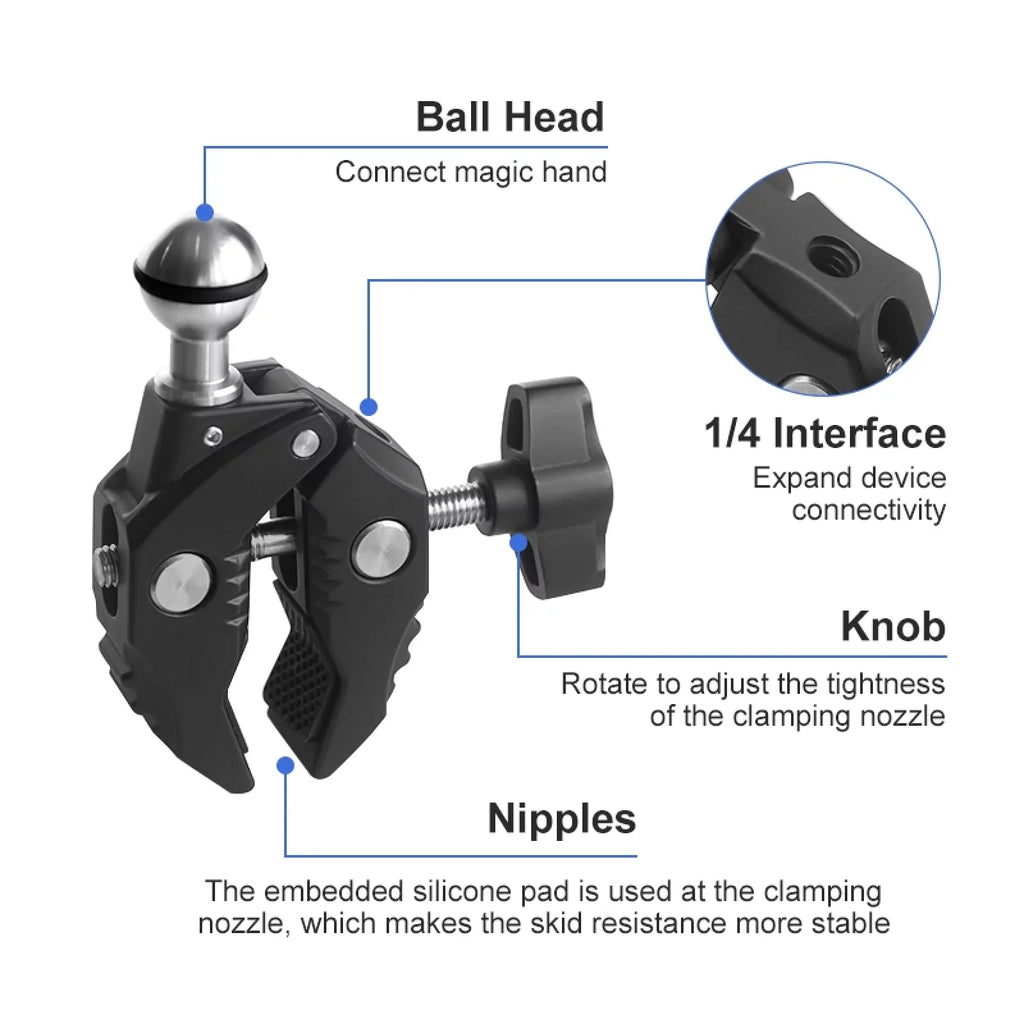 ammoon AKASO DJI Fitting Camera Mounts Clamp Mount Handlebar Adapter Mount