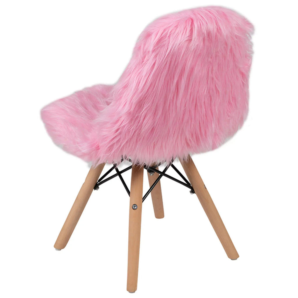 Flash Furniture Cody Kids Shaggy Dog Accent Chair, Light Pink