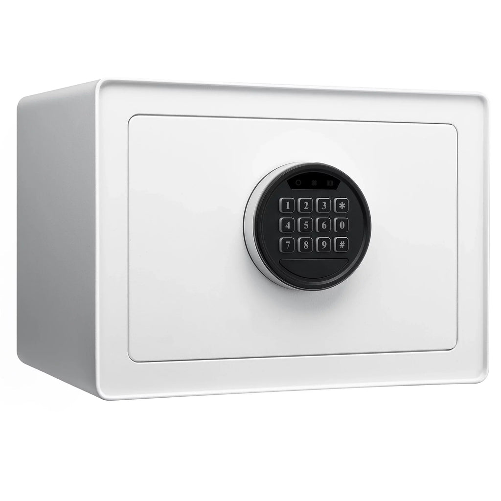 Pen + Gear Safes 0.57 CF with Electronic Lock, Backup Key, 1 Shelf, Carpeted Interior, White