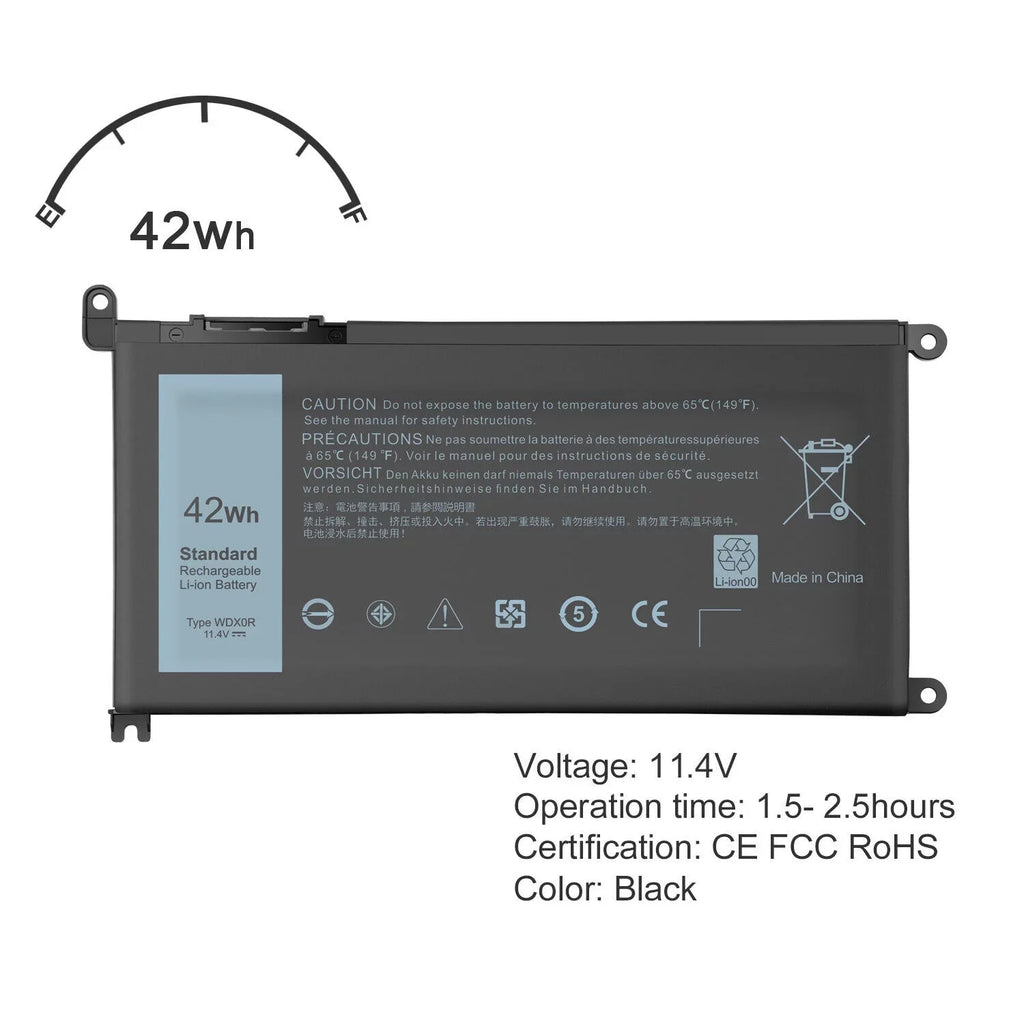 4Cell WDX0R Laptop Battery for Inspiron 13-5000 13-7000 15-5000 15-7000 NEW