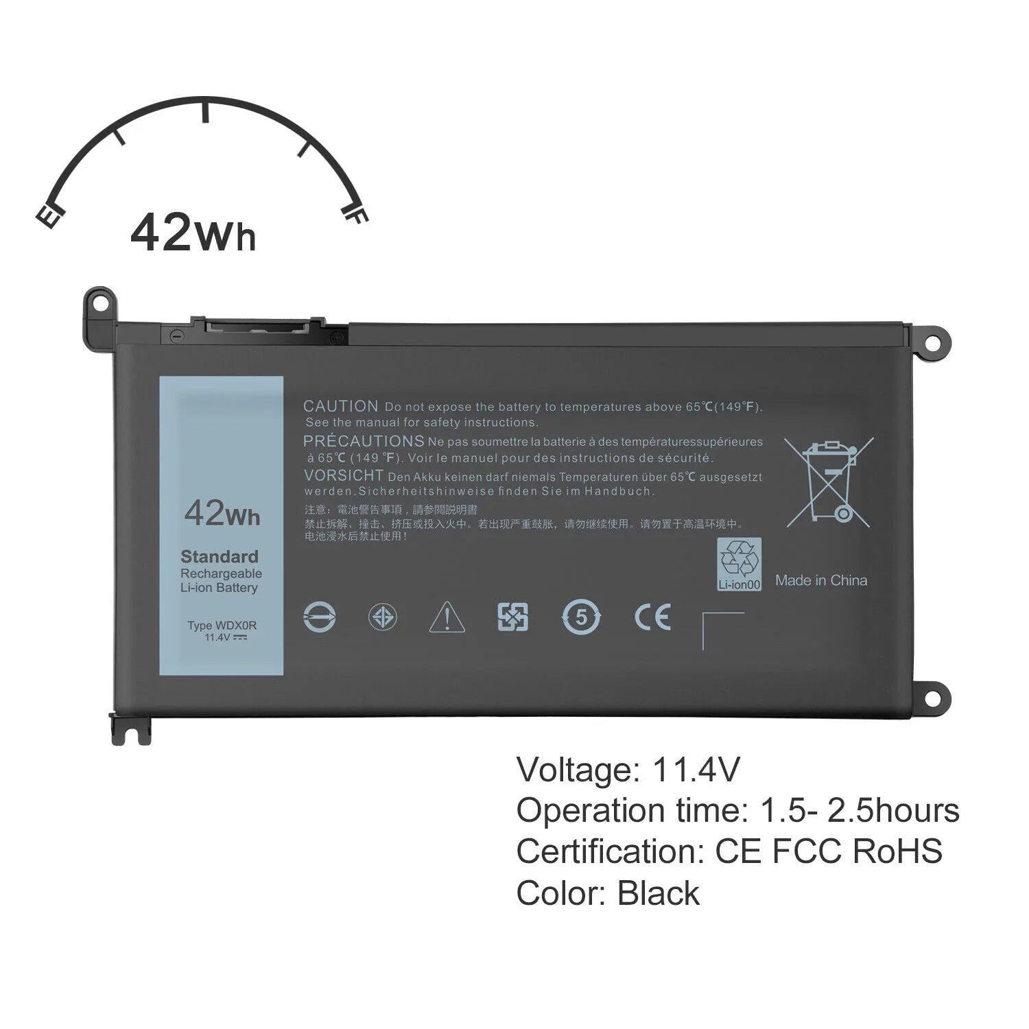 4Cell WDX0R Laptop Battery for Inspiron 13-5000 13-7000 15-5000 15-7000 NEW