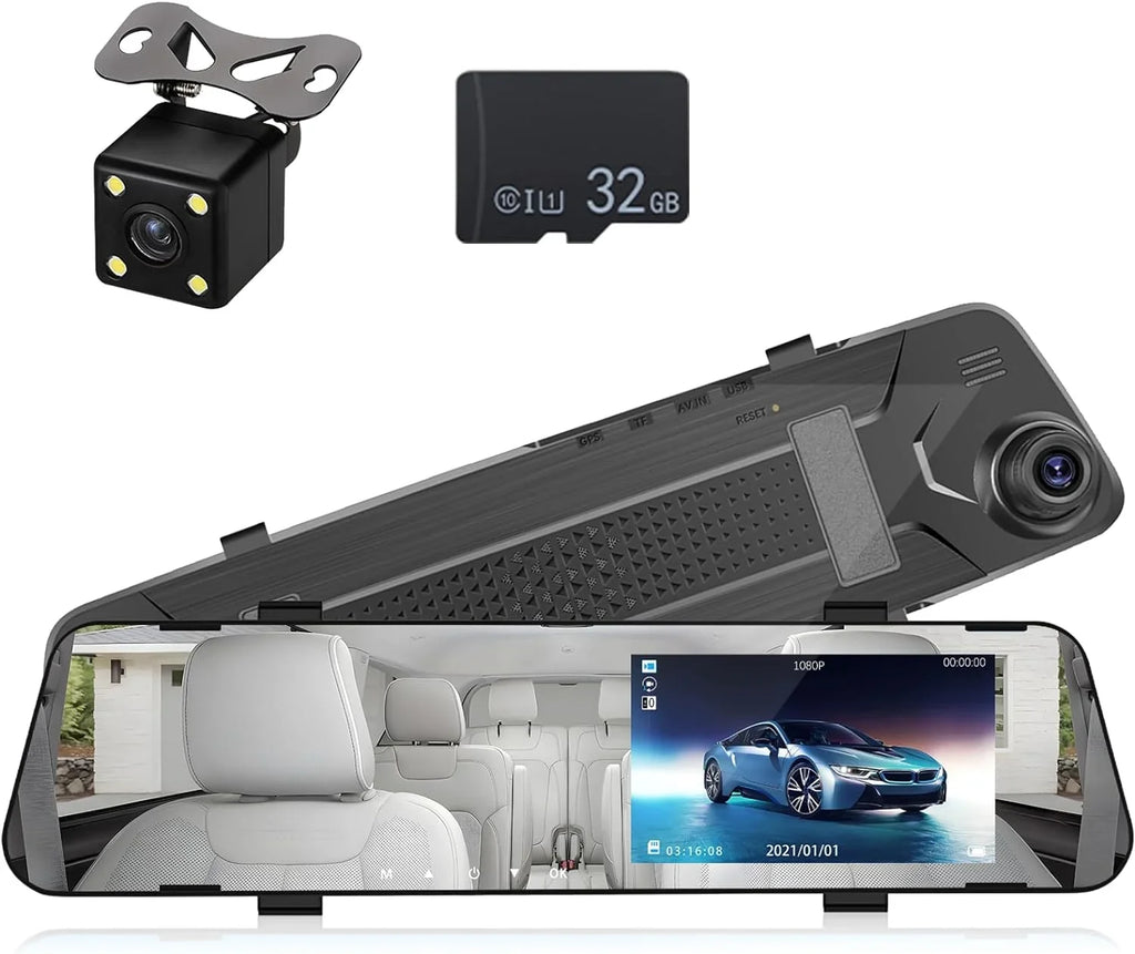 Mirror Dash Cam for Cars,4.5" Rear View Mirror 1080P Front and Rear View Dual Cameras,Super Night Vision,Parking