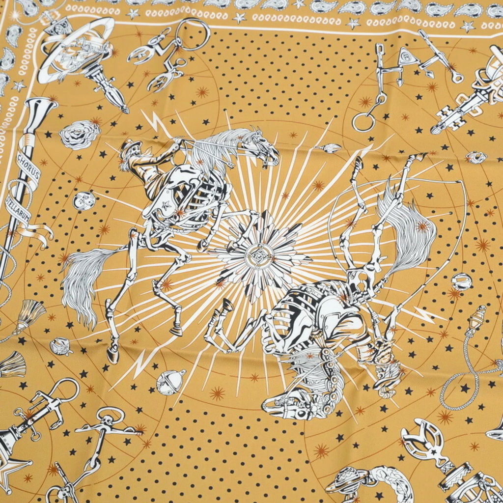 Pre-Owned Hermes Carre 55 Bandana CHORUS STELLARUM 100% Silk (Like New)