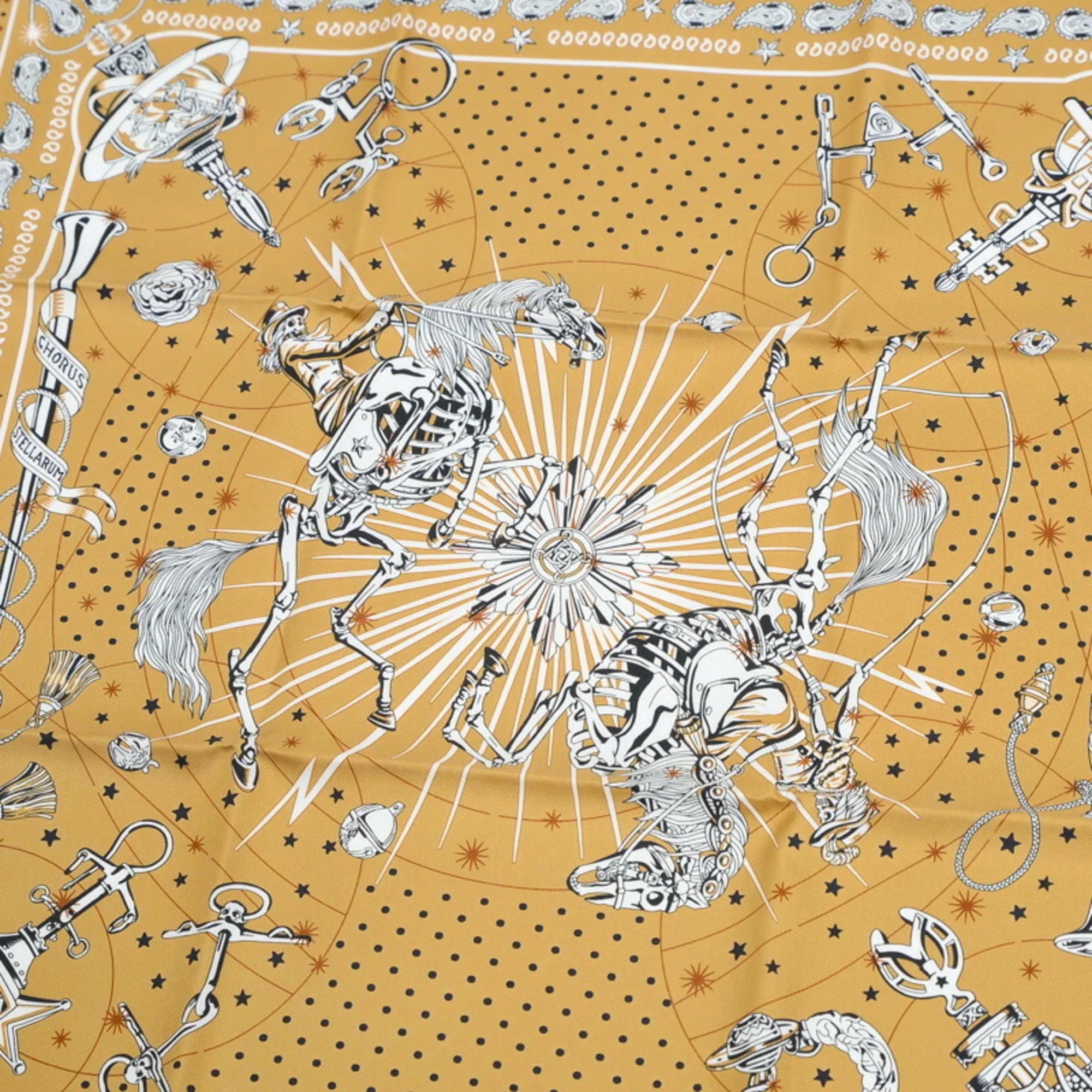 Pre-Owned Hermes Carre 55 Bandana CHORUS STELLARUM 100% Silk (Like New)