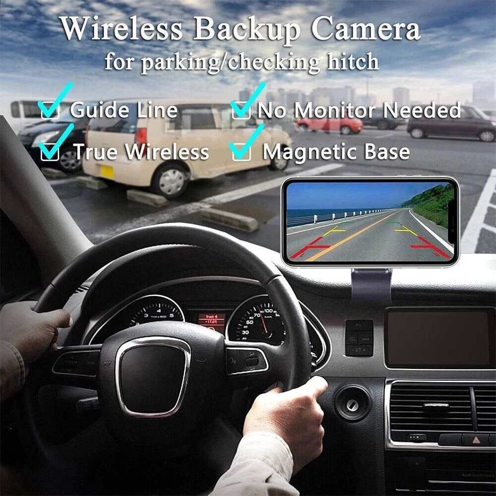 JahyShow High-Capacity 9600mAh Battery Backup Camera, Magnetic WiFi Wireless, Front/Rear View