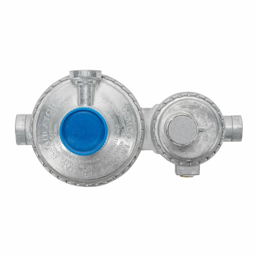 Camco 59323 Horizontal Two Stage Propane Regulator - Feature Integral First and Second Stages