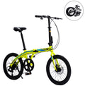 20" Folding Bike, 8 Speed City Bike, Aluminium Alloy Frame, Yellow
