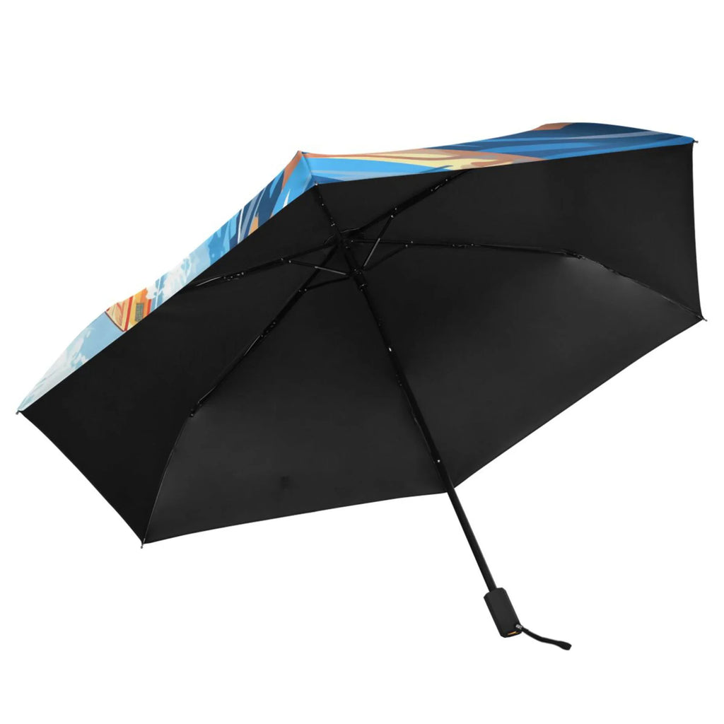 Ship Compact Folding Umbrella for Rain Windproof Travel Umbrella UPF 50+ Lightweight Packable Arc Size