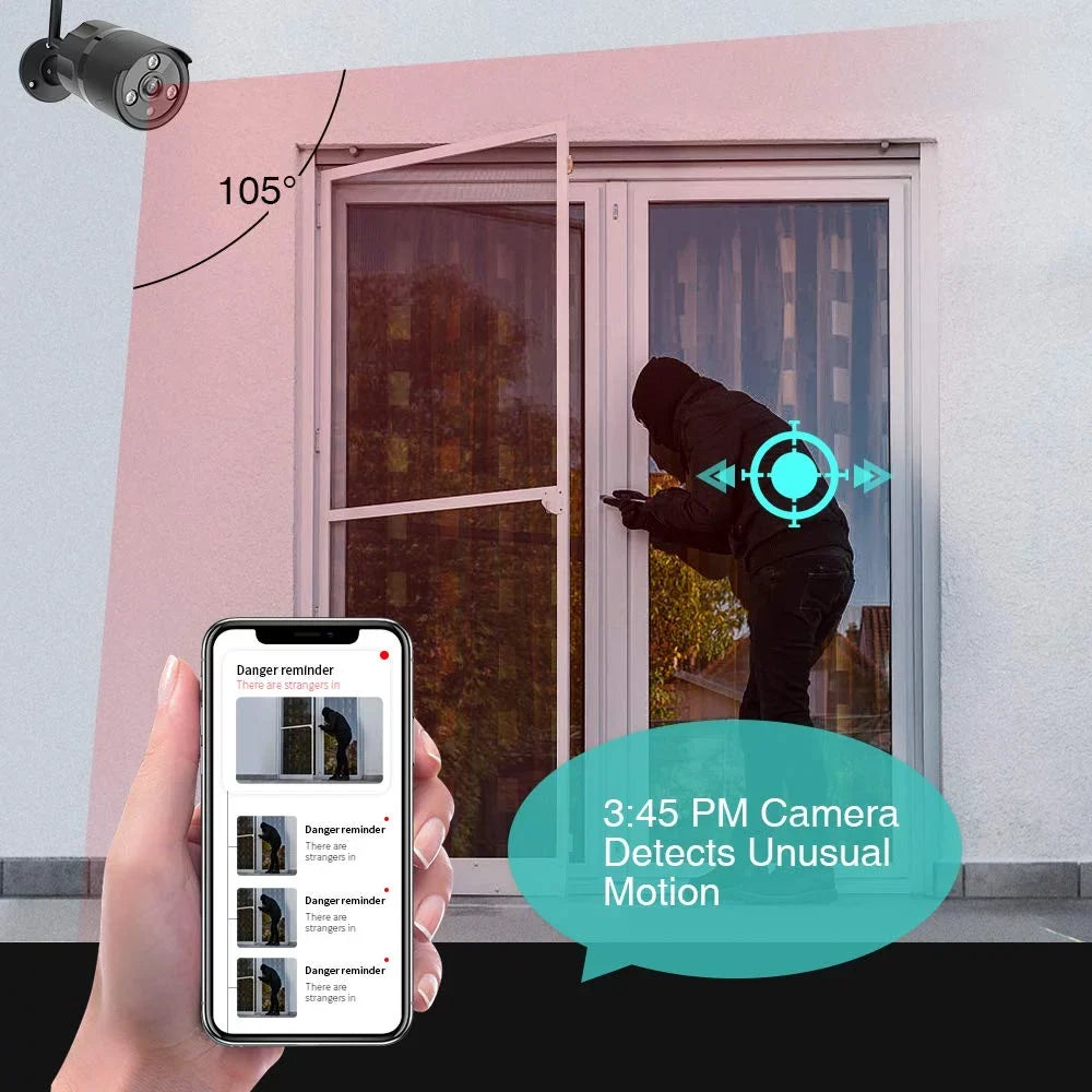 Wireless Security Camera, Netvue Outdoor WiFi Security Camera with Motion Detection Environment Night Vision-Black