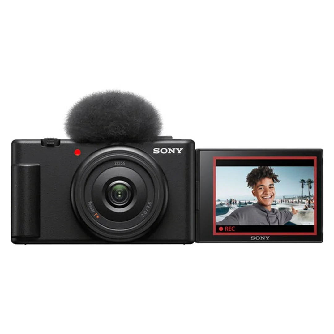 Sony ZV-1F Vlogging Camera (Black) with SanDisk 32GB Memory Card + Tripod + ZeeTech Accessory Bundle