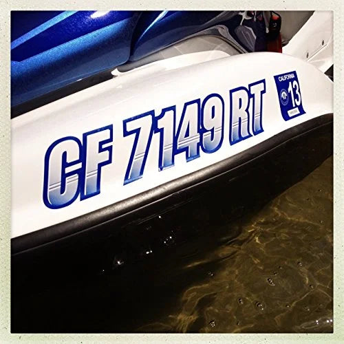 STIFFIE Techtron Navy/Gold 3" Alpha-Numeric Identification Custom Kit Registration Numbers & Letters Marine Stickers Decals for Vessel & Personal Watercraft PWC