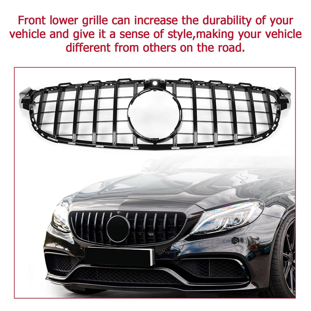 Kojem Front Bumper Grille for 2015 2016 2017 2018 Mercedes Benz W205 C63 AMG S Black Painted for Both with Or without Camera Model Coating