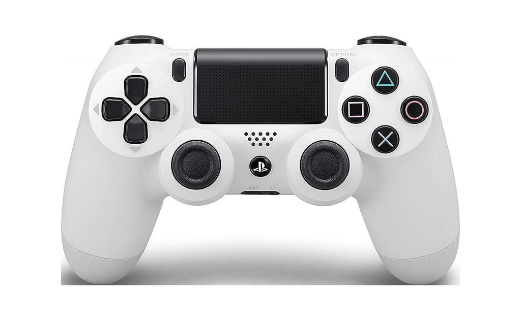 White DualShock PS4 Wireless Controller Bundle - Like New - With Earbuds BOLT AXTION Included