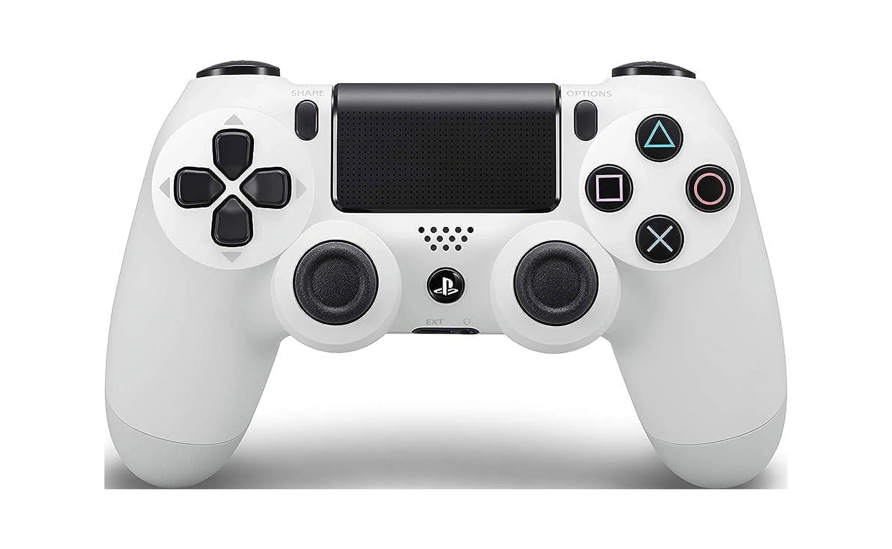 White DualShock PS4 Wireless Controller Bundle - Like New - With Earbuds BOLT AXTION Included