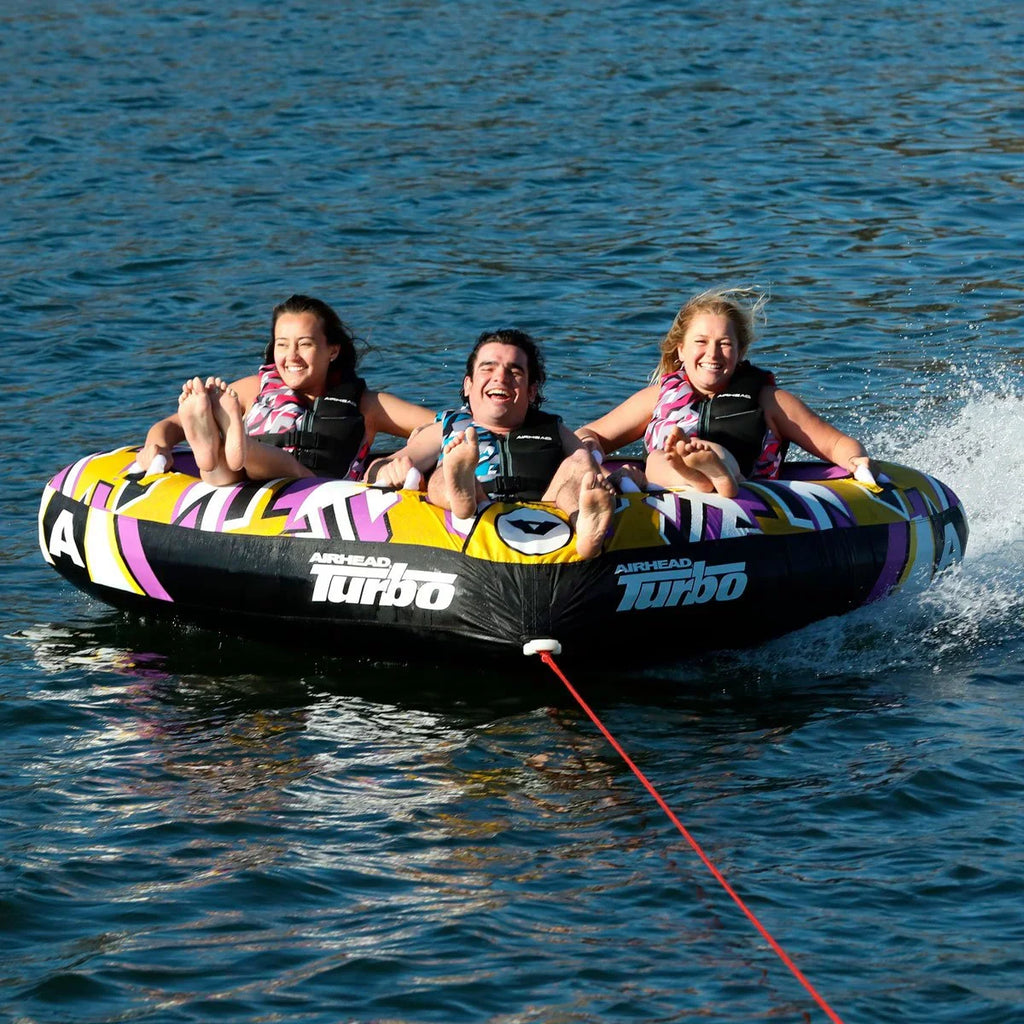 Airhead Turbo Blast 3 Person 81" x 107" Inflatable Watercraft Towable Water Inner Tube