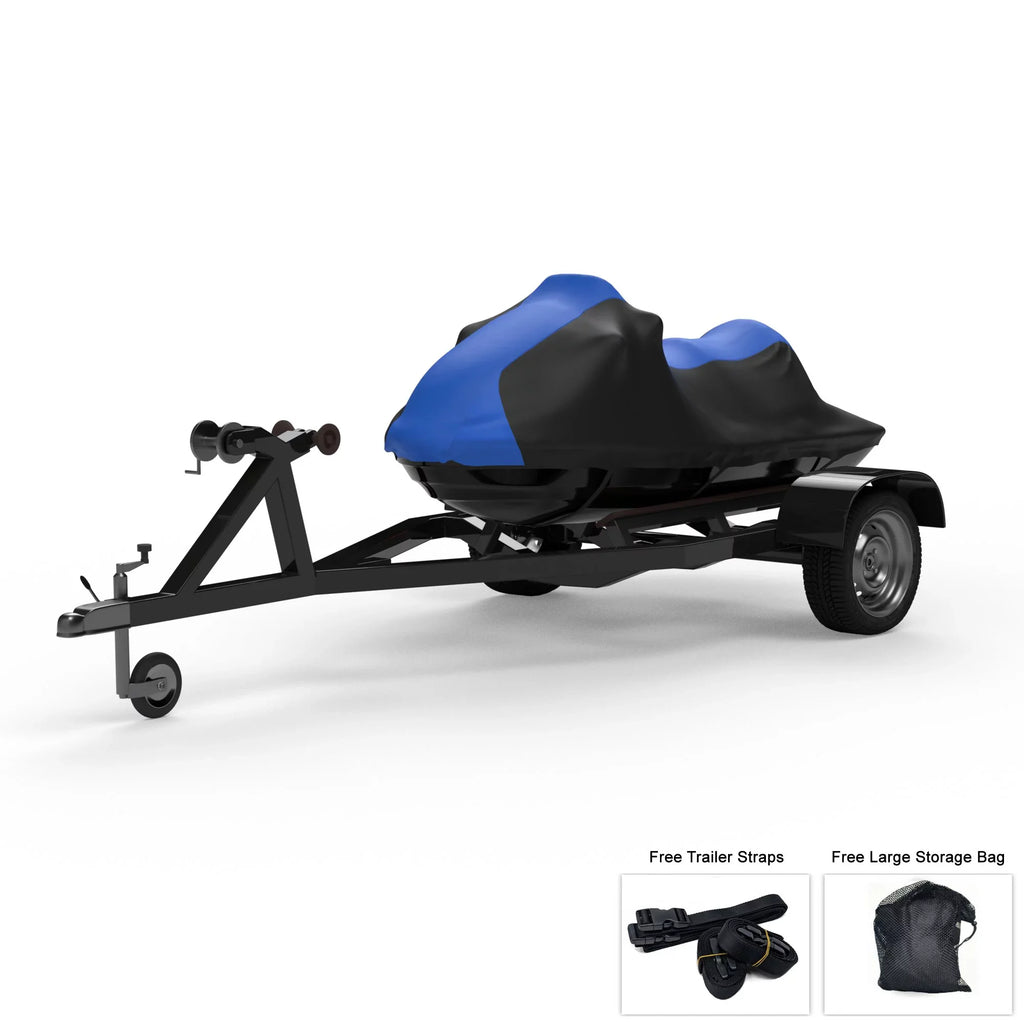 Environment Jet Ski Protection For YAMAHA GP 800R 2001-2005 - BLUE / Black Color - All Condition - Trailerable - Protects from Rain, Sun, UV Rays, And More! Includes Trailer Straps And Storage Bag