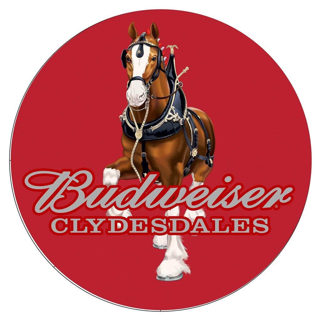 Budweiser Swivel Bar Stool with Back - Clydesdale Red