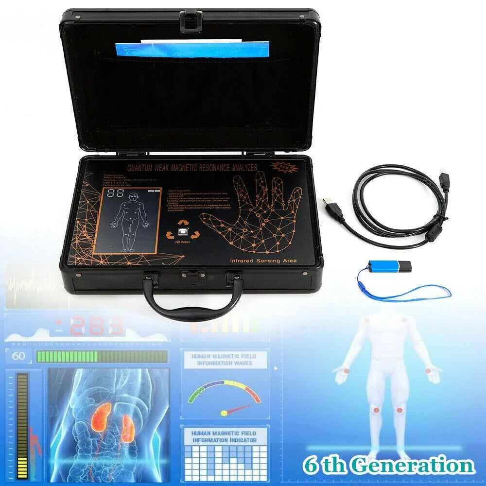 TOOL1SHOoo 6TH 4.7.0 Hand Touch Quantum Magnetic Resonance Body Analyzer Body Health Analyzer Black