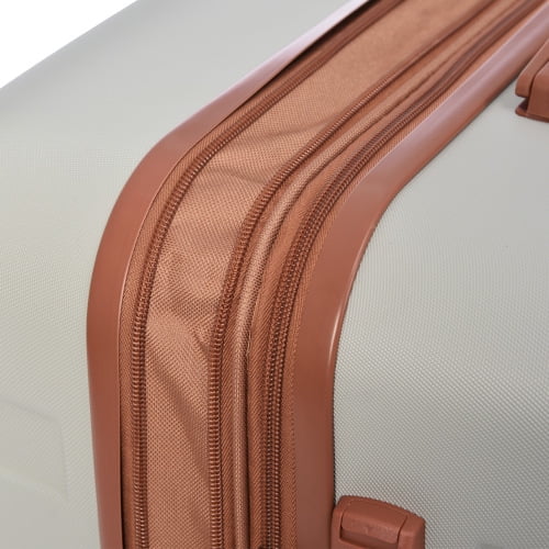 Luggage Sets New Model Expandable ABS Hardshell 3pcs Clearance Luggage Hardside Lightweight Strong Suitcase sets Spinner Wheels Suitcase with TSA Lock 20''24''28''( Light Grey and Brown)