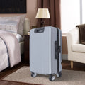 Wuzstar 24" Traveling Luggage PC+ABS Luggage Bags with TSA Lock Long-lasting Spinner Wheels Hardside Carry On Suitcase , Silver