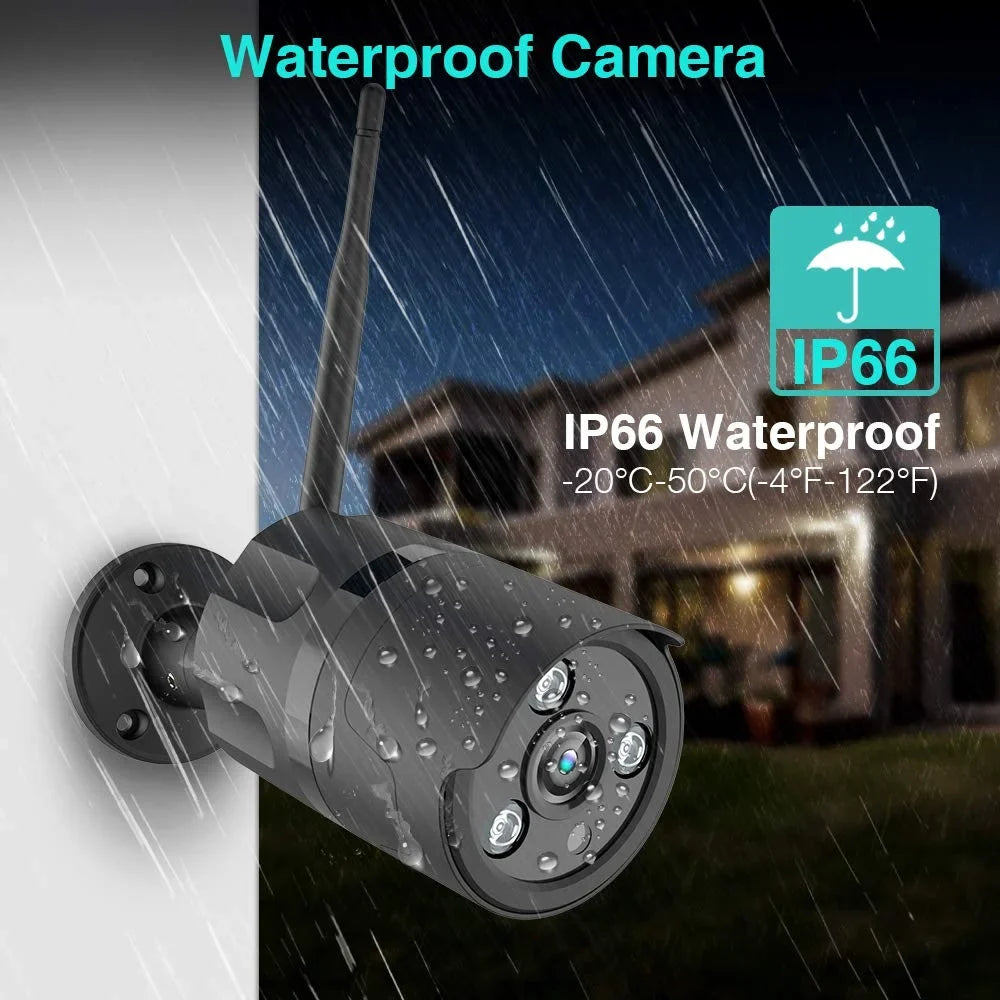 Wireless Security Camera, Netvue Outdoor WiFi Security Camera with Motion Detection Environment Night Vision-Black