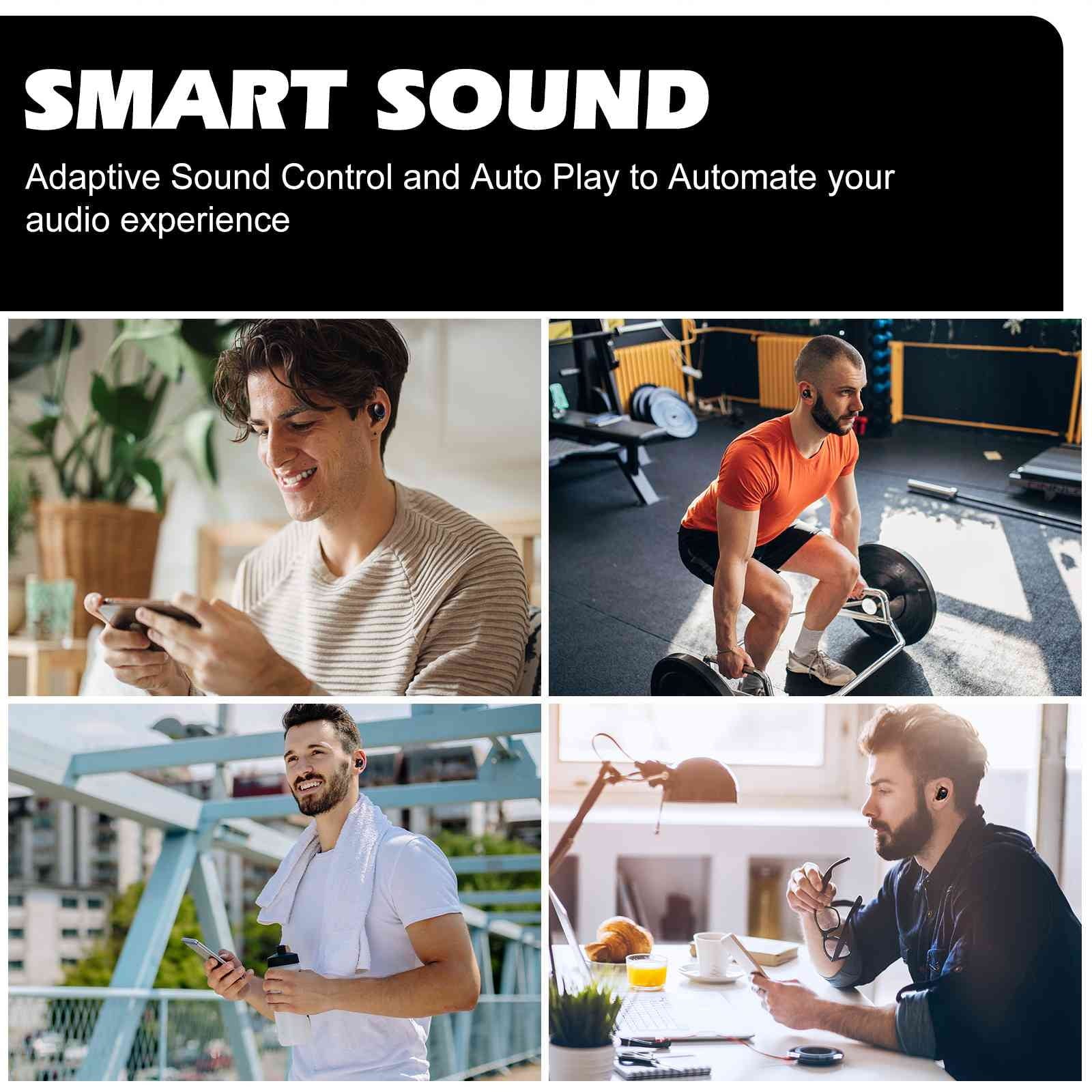 UrbanX True Wireless Bluetooth Earbuds + Charging Case, Black, Dual Connect, IPX5 Water Resistance, Bluetooth 5.2 Connection, Balanced, Bass Boost Fitting with Lenovo Tab V7