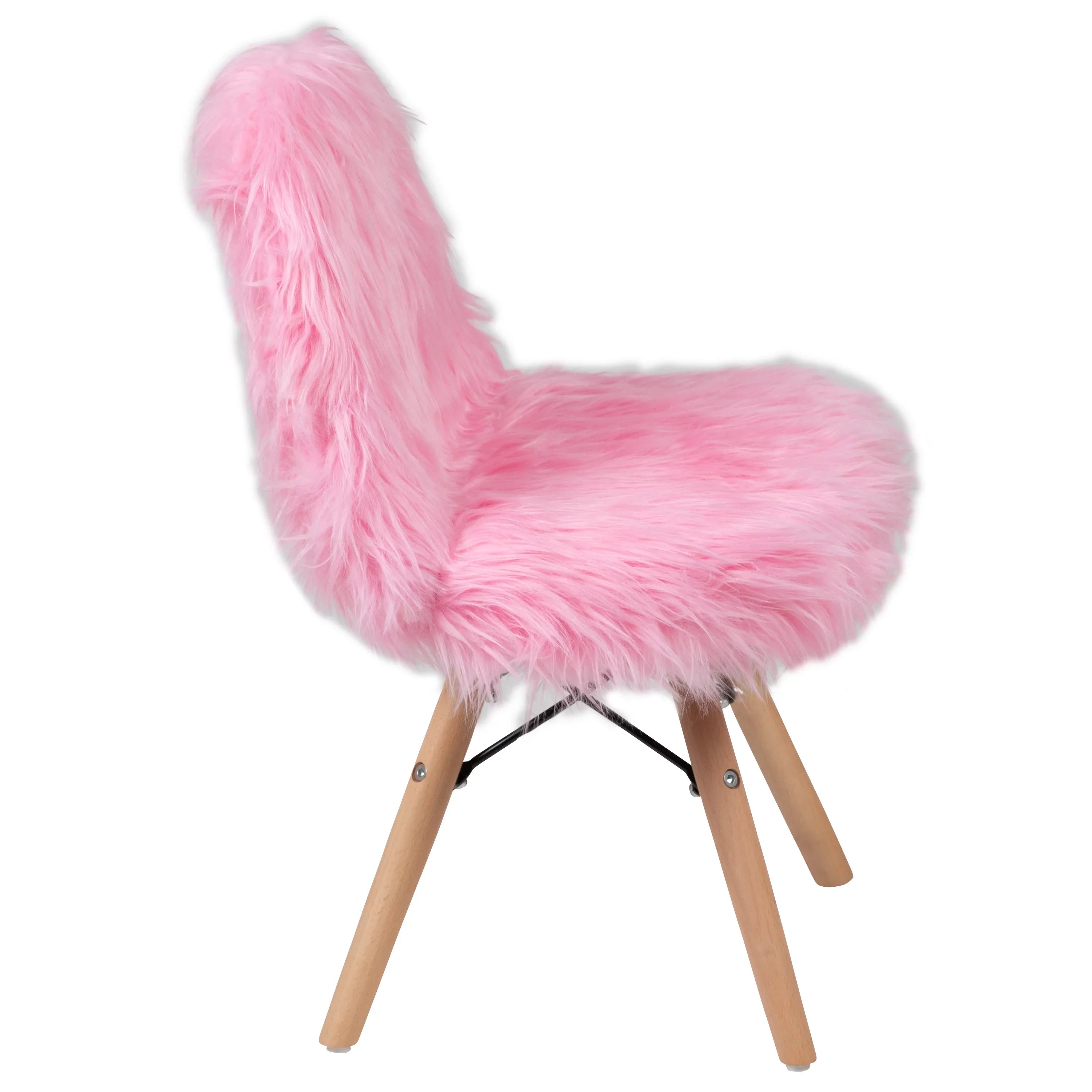 Flash Furniture Cody Kids Shaggy Dog Accent Chair, Light Pink