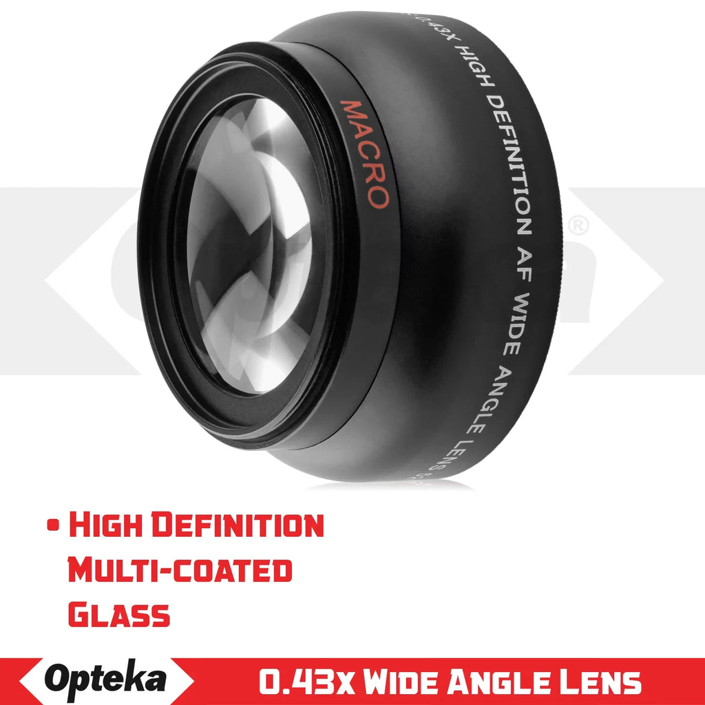 Opteka 0.43x Wide Angle / Macro Panoramic Fisheye Lens for Canon Digital SLR Cameras w/ 18-55mm & 50mm 80D, 77D, 70D, 60D, 7D, T7i, 7D Mark II, T6s, T6i, T6, T5i, T5, T4i, T3i, T3, SL1 & SL2