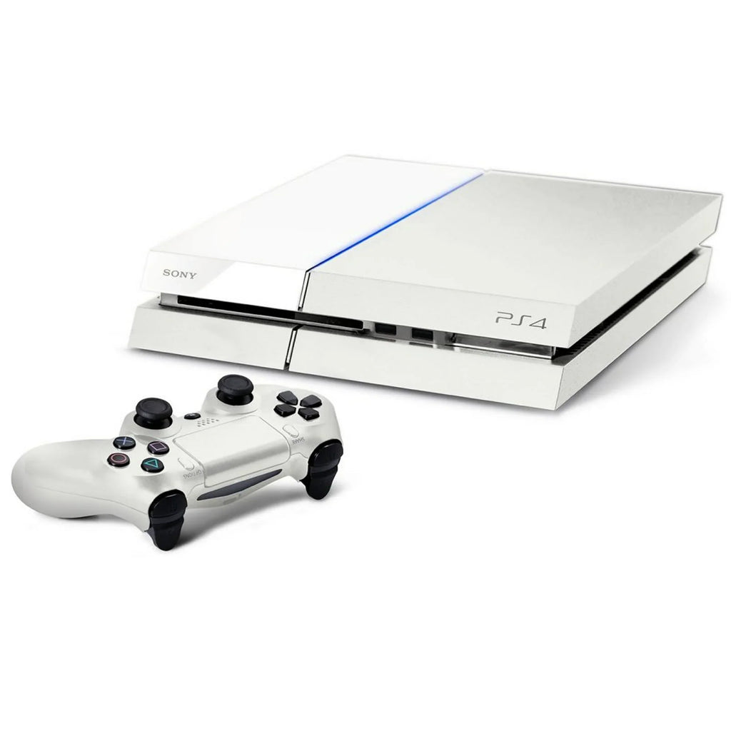 Pre-Owned Sony PlayStation 4 500GB Gaming Console White Headset with BOLT AXTION Cleaning Kit Bundle (Refurbished: Like New)