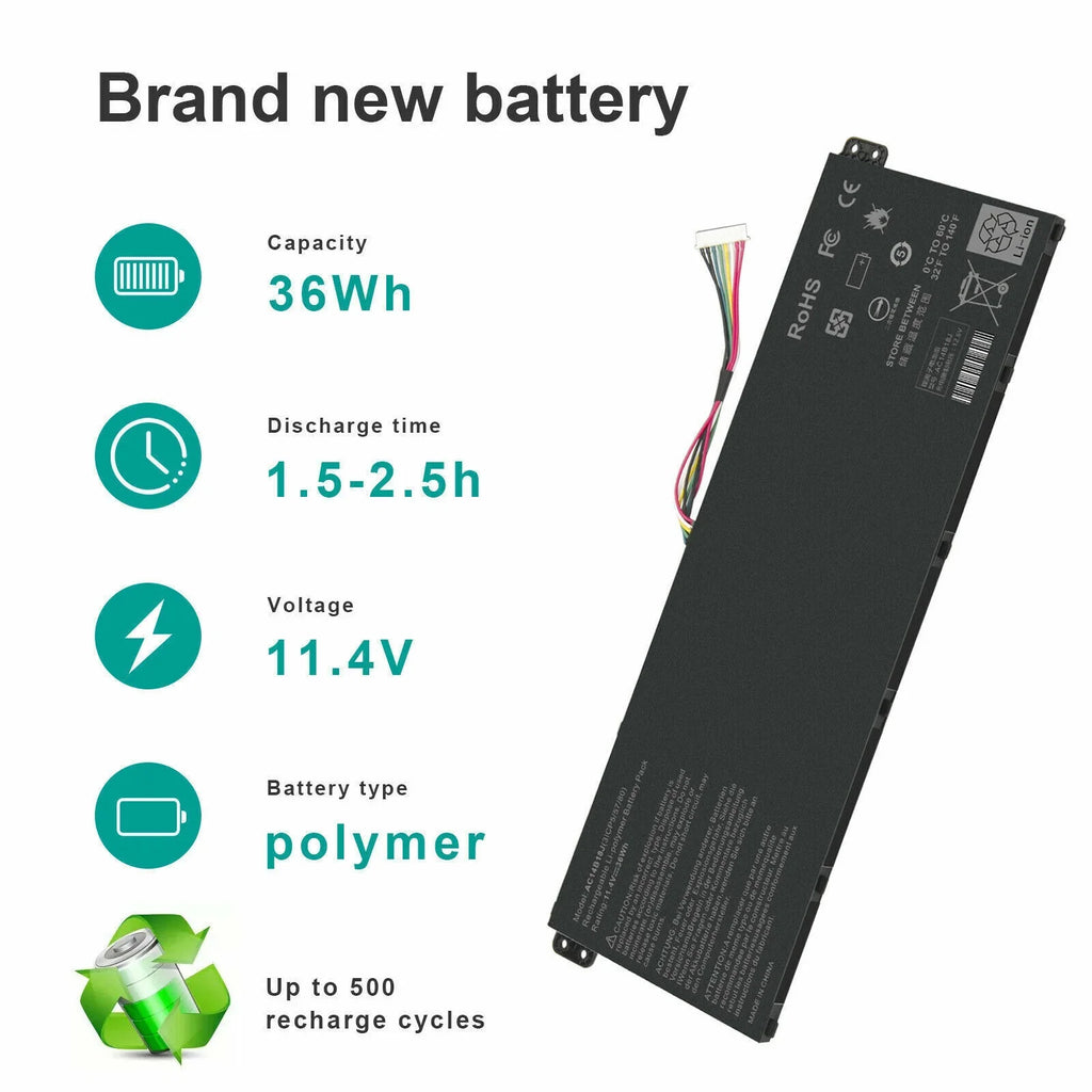AC14B13J Laptop Battery for Acer Chromebook CB3-531 CB5-571 CB3-111 C810 C910