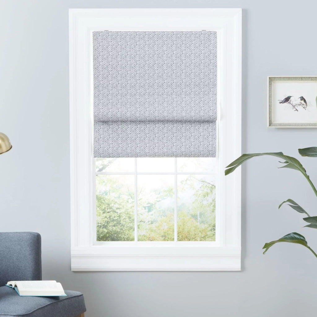 Exclusive Home Esme Total Blackout Roman Shade, 34"x64", Dark Grey