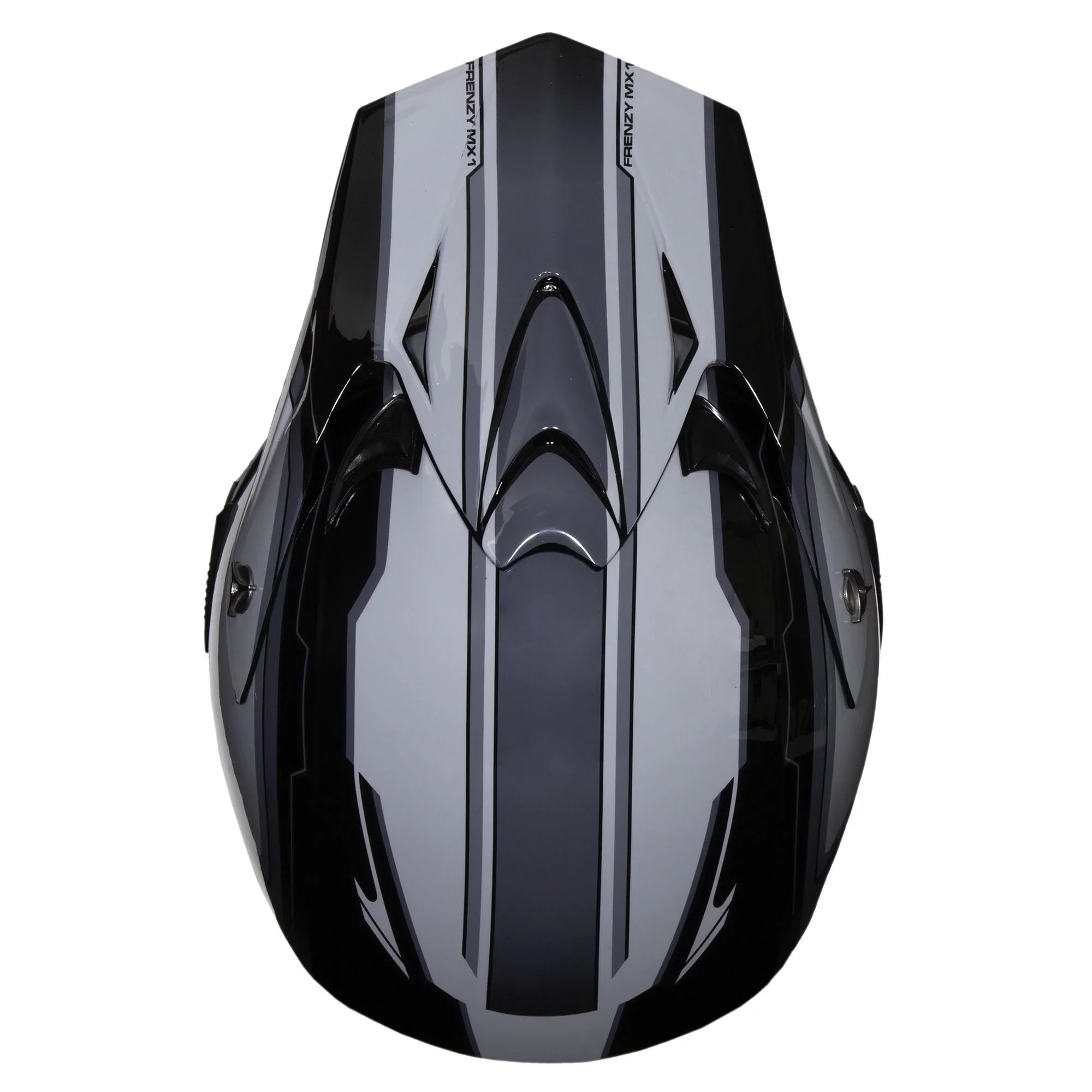 FRENZY Adult MX Helmet, DOT Approved, Black-Grey, XL