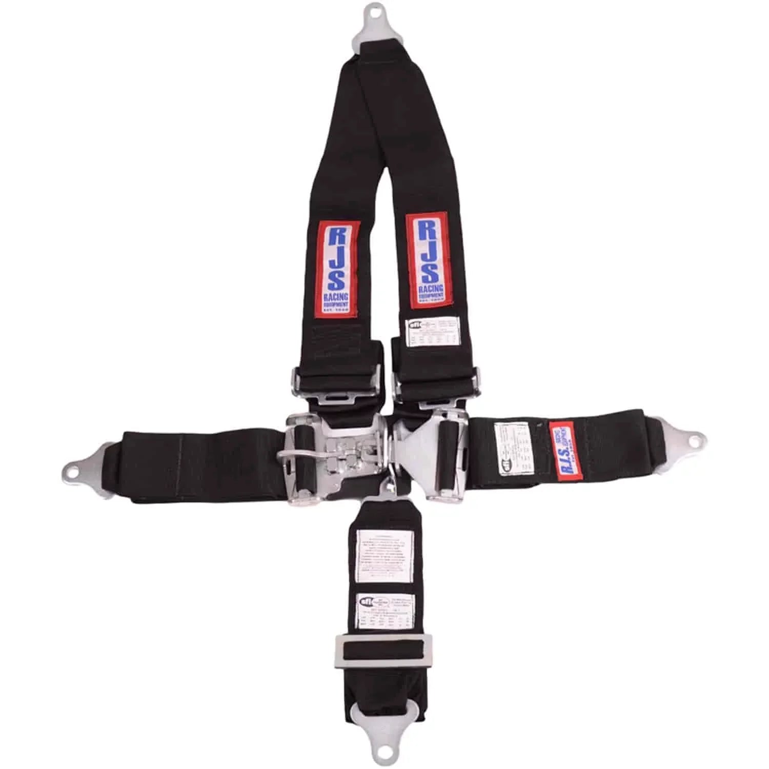 RJS Racing Equipment 1126201 5-Point Latch and Link Racing Harness Black