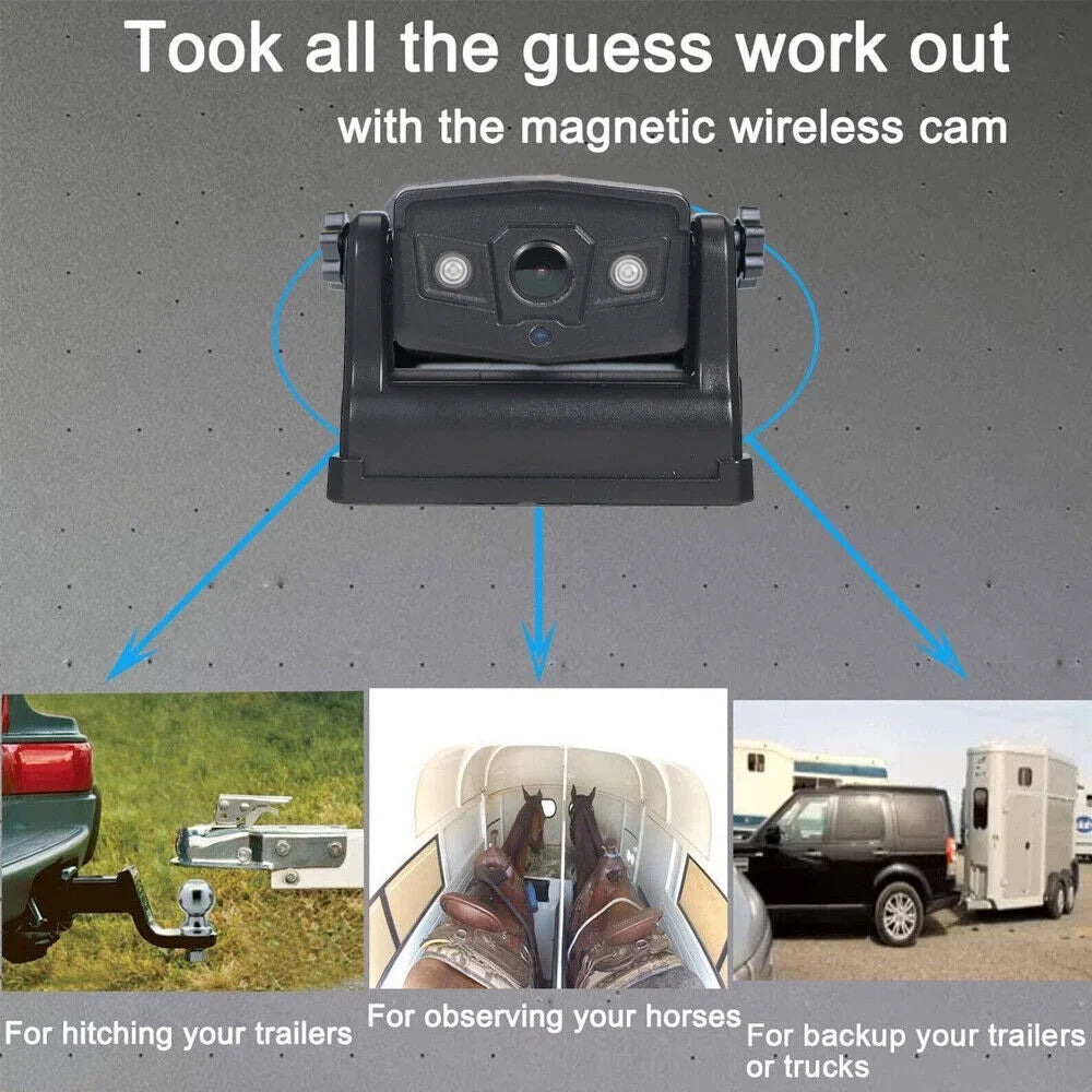JahyShow High-Capacity 9600mAh Battery Backup Camera, Magnetic WiFi Wireless, Front/Rear View
