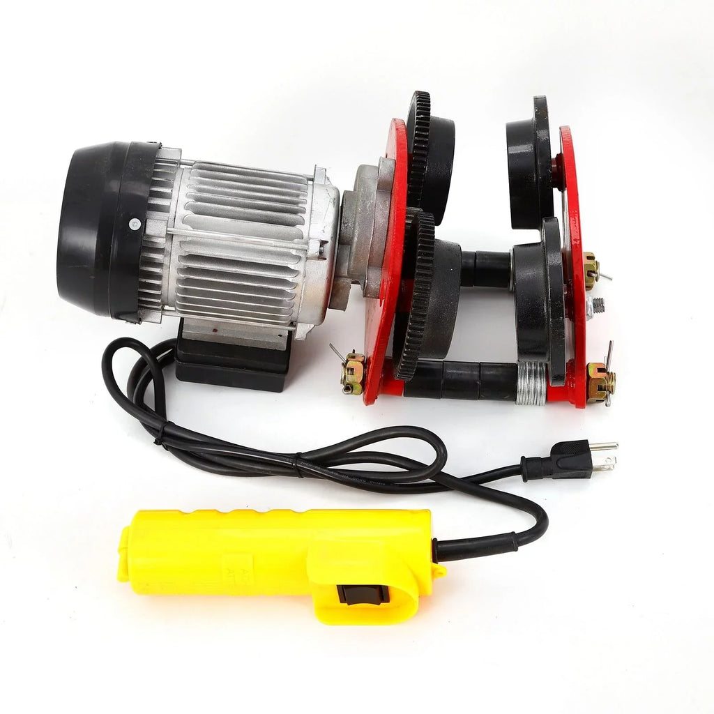 Electric Hoist Lift 2000LBS Overhead Electric Motor Hoist Trolley Garage Winch Crane w/I-Beam Links, Remote Control, 1400r/m, Heavy Duty Automatic Shop Overhead Motor Hoist Lift